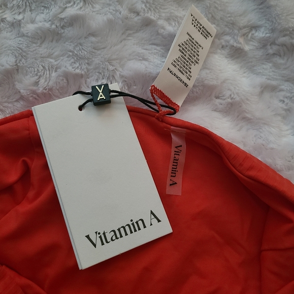 Vitamin A Eco Ribbed Bikini Bottoms Red - Picture 5 of 8